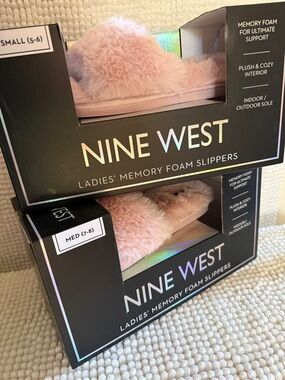 Nine West Plush Faux-Fur Slide Slippers - Light Pink